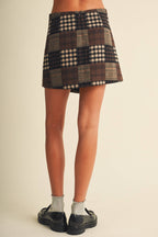 Wren Patchwork Plaid and Gingham Skirt