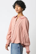 Alexis Plaid Collared Blouse