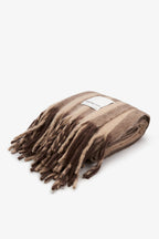 ARCTIC FOX Wool Stripe Throw - Burnt Umber Stripe