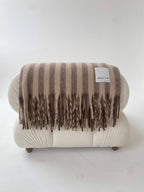 ARCTIC FOX Wool Stripe Throw - Burnt Umber Stripe