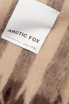ARCTIC FOX Wool Stripe Throw - Burnt Umber Stripe
