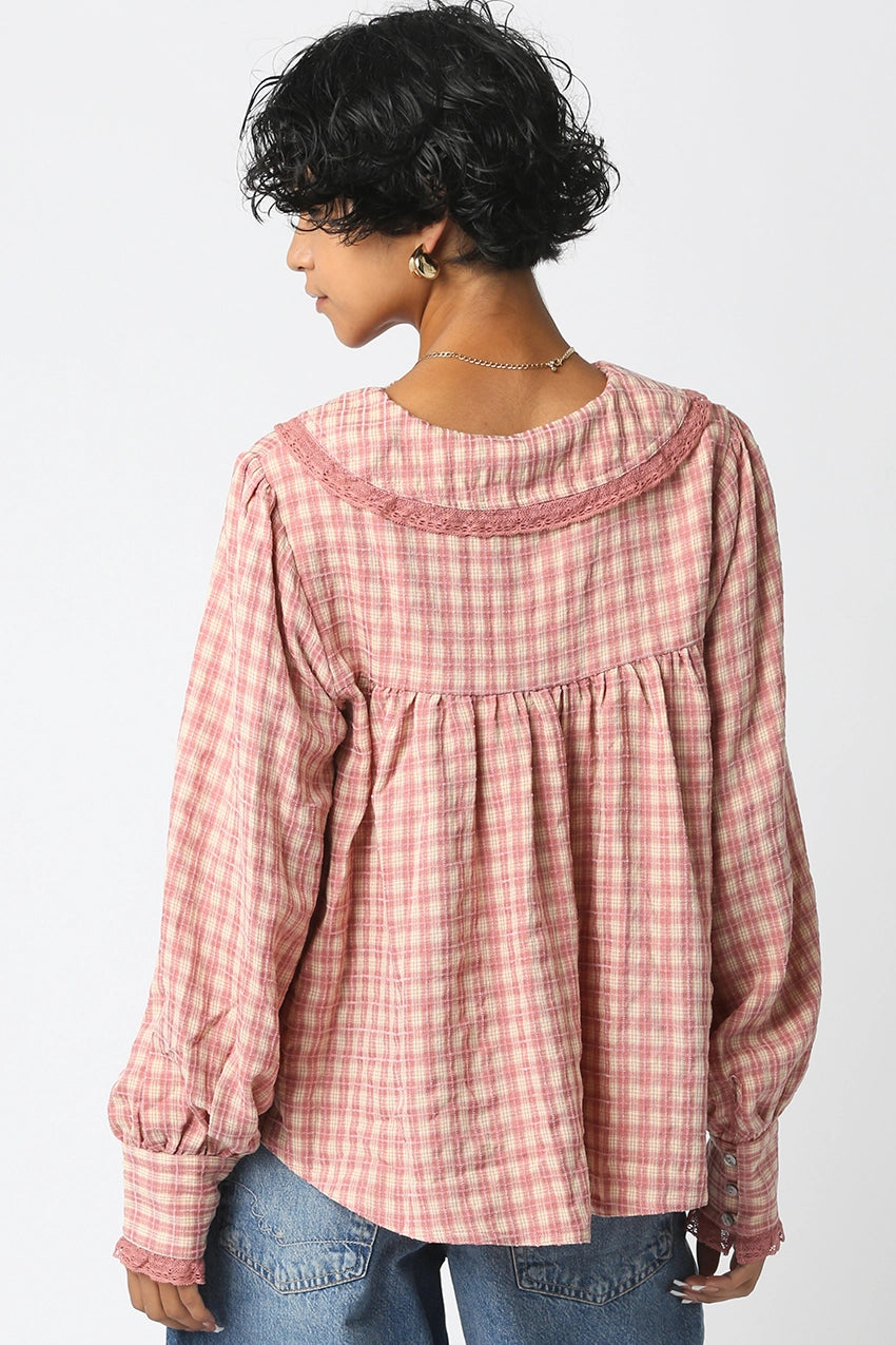 OLIVACEOUS Alexis Plaid Blouse