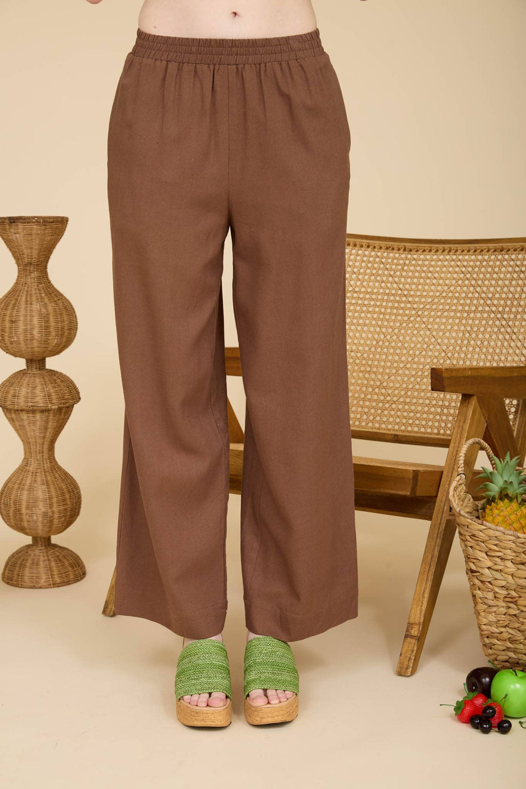 Chocolate Brown Linen Pants