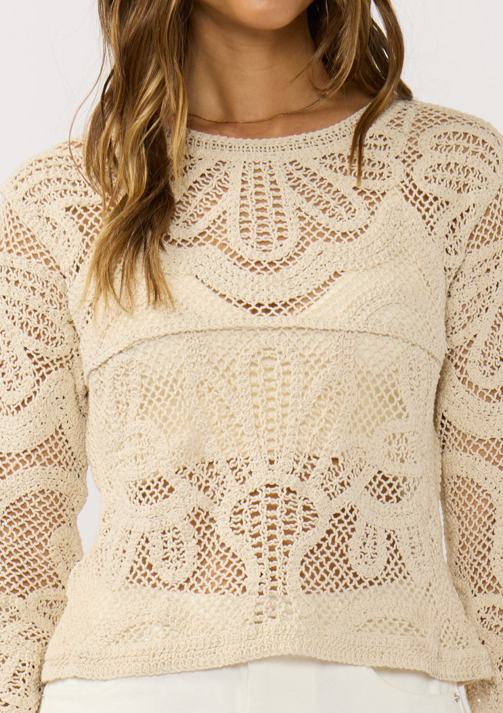 Natural Crochet Top