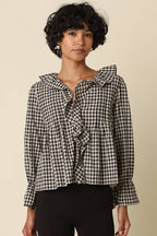 Hazel Gingham Ruffle Blouse