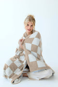 The Teddy Throw - 100% Recycled - Beige Check