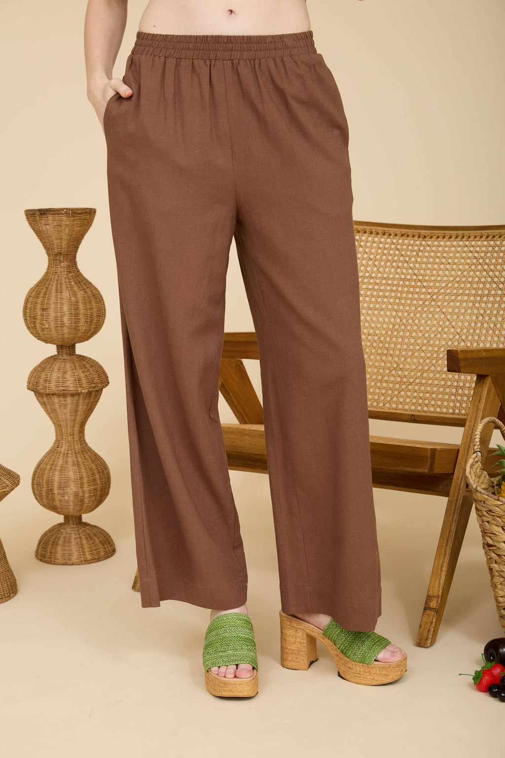 Chocolate Brown Linen Pants