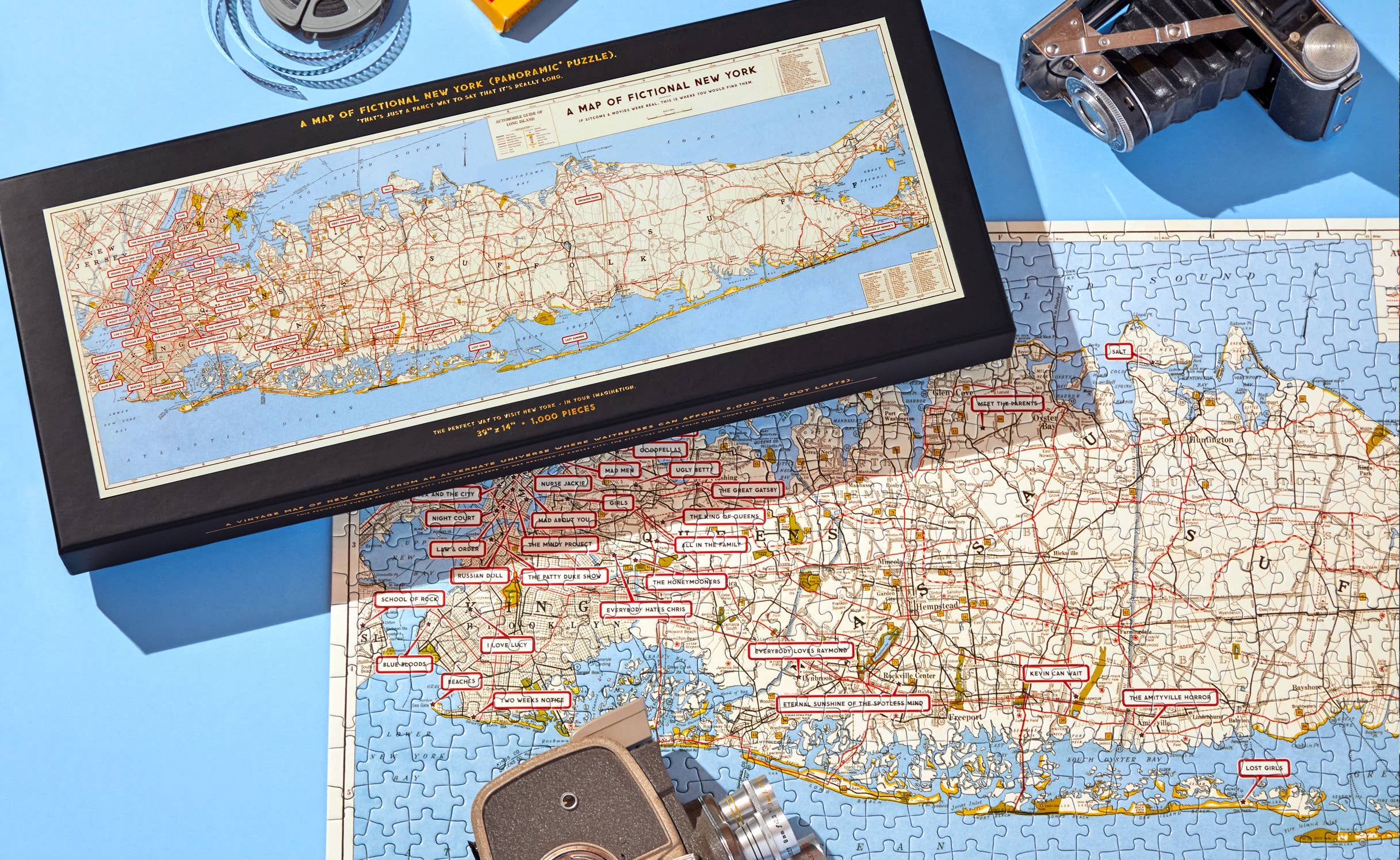 Brass Monkey NYC Map 1,000 Piece Panoramic Puzzle