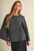 Brooke Wide-Sleeve Wrap Sweater Blouse