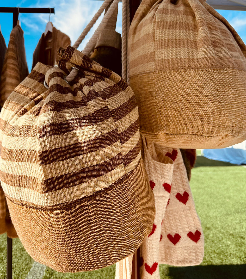 LOVESTITCH Striped Barrel Bag