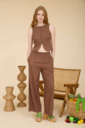 Chocolate Brown Linen Pants
