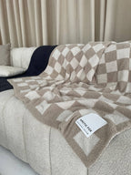 The Teddy Throw - 100% Recycled - Beige Check