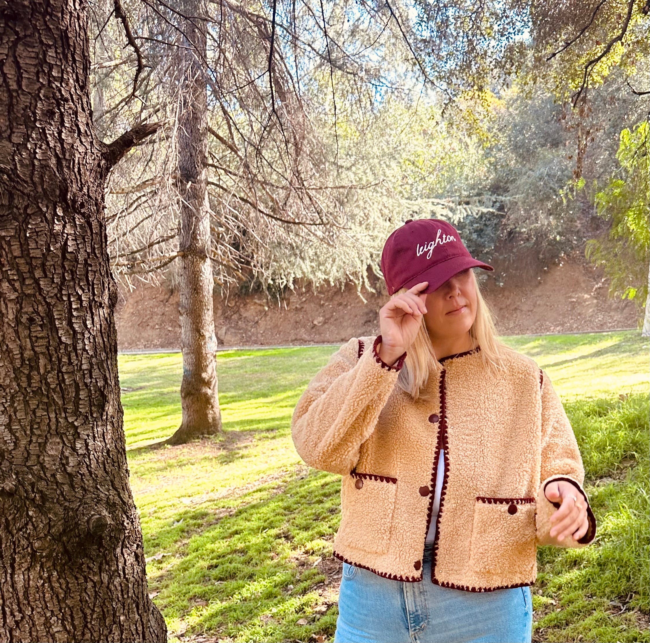 SKIES ARE BLUE Sherpa Jacket with Contrast Stitch