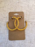 Yellow Chain Wrapped Hoop Earrings