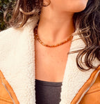 Brown and Gold Beaded Necklace