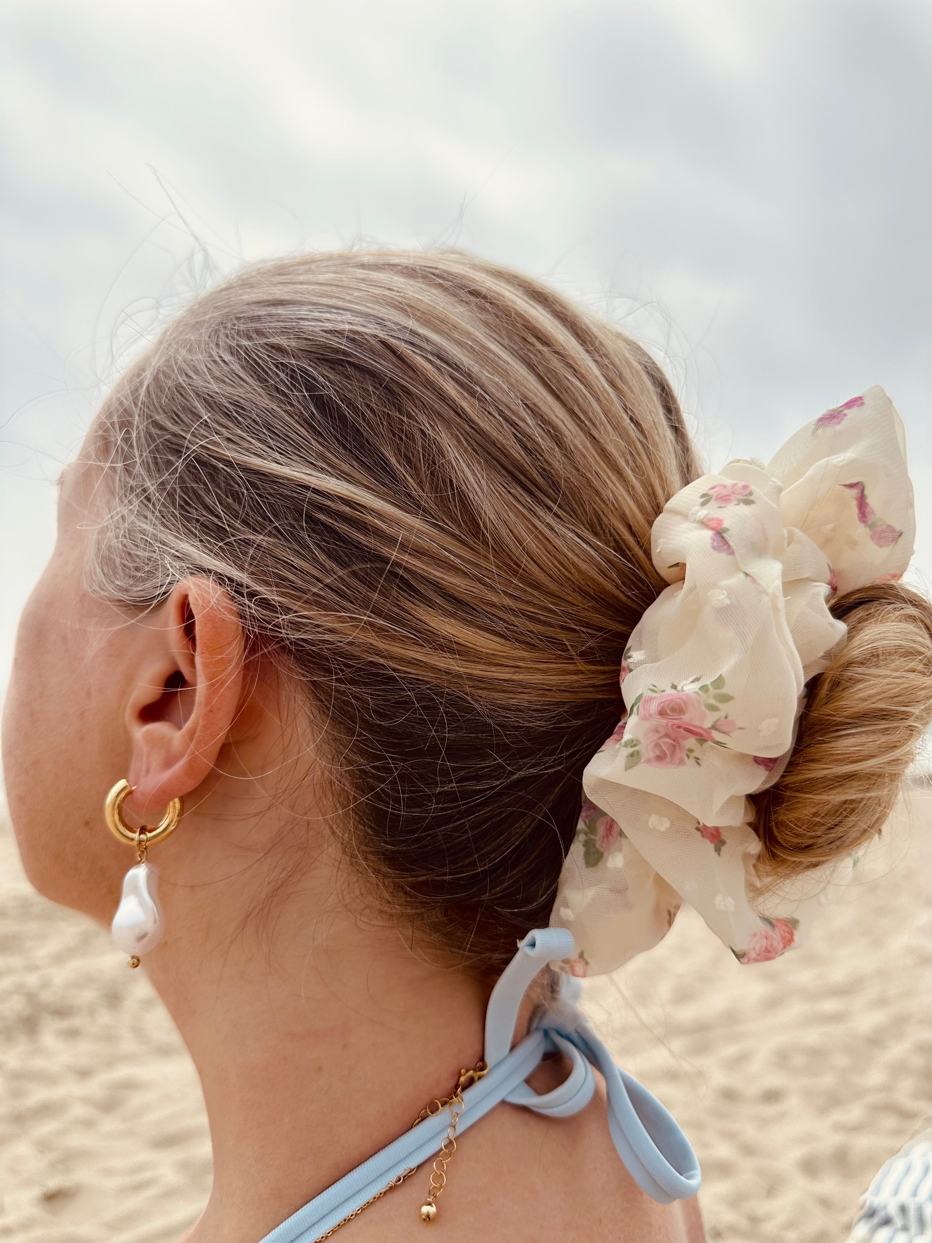 Gold Dangle Drop Faux Baroque Pearl Earrings