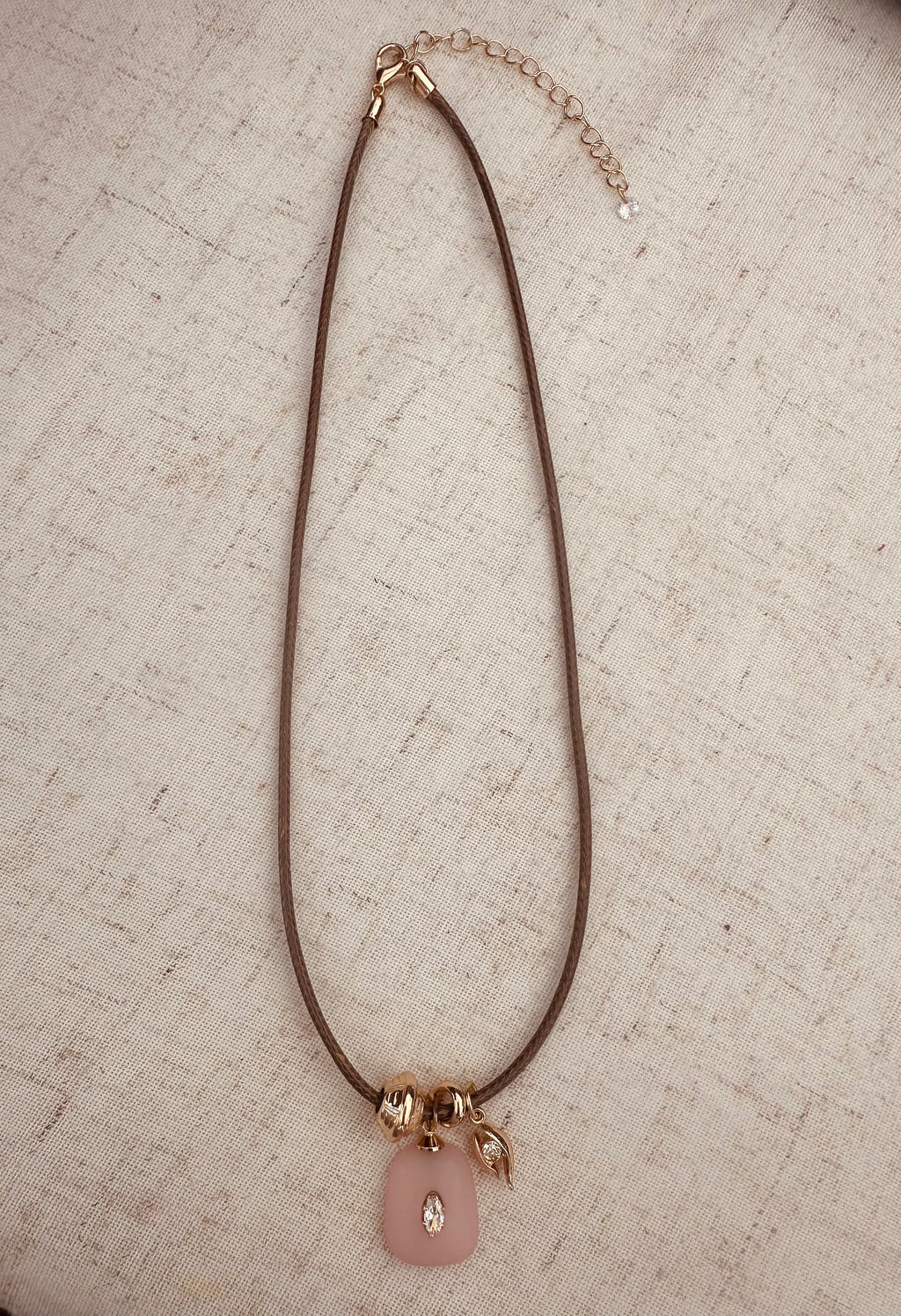 Vivi Brown Cord Pendant Necklace