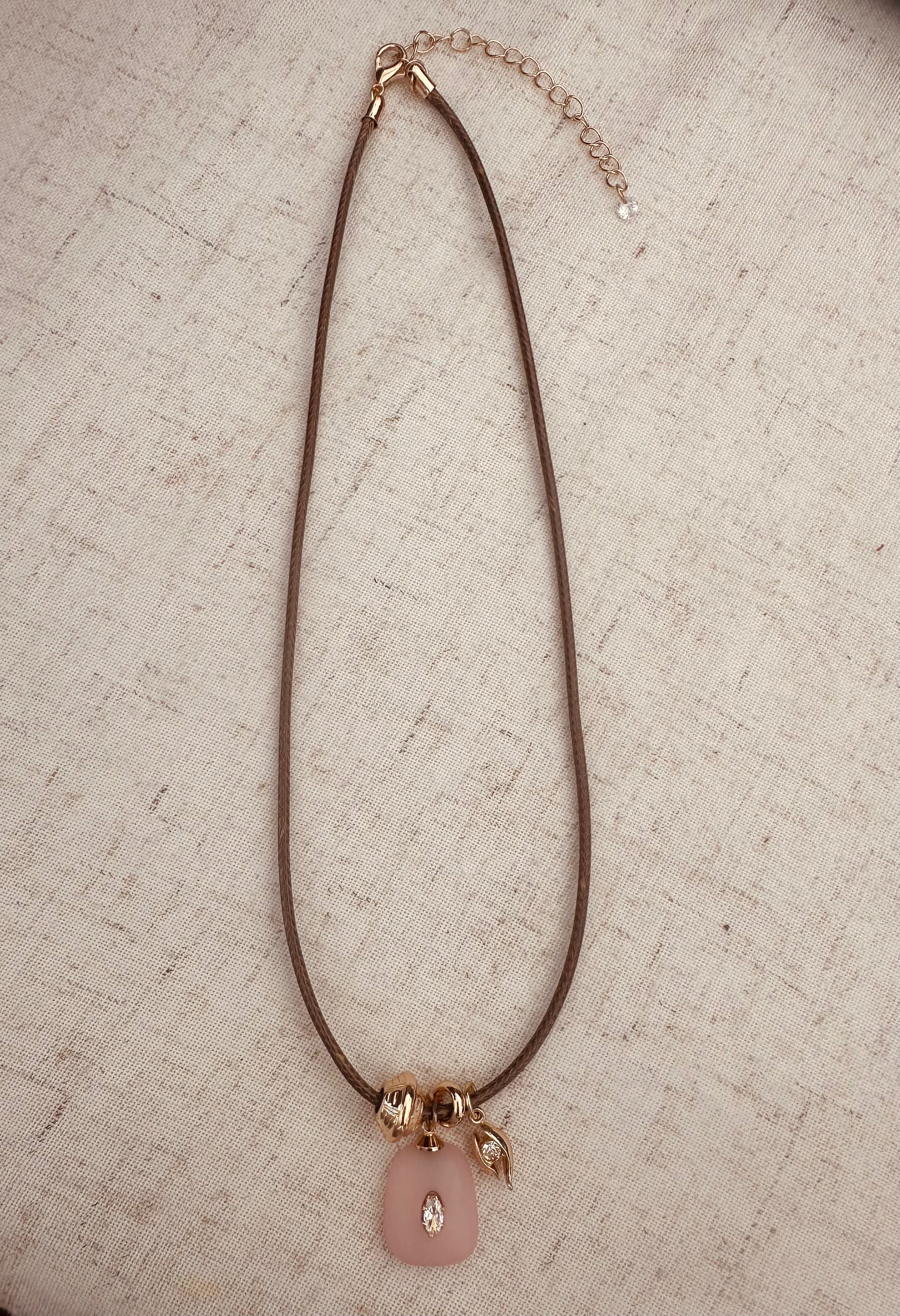 Vivi Brown Cord Pendant Necklace