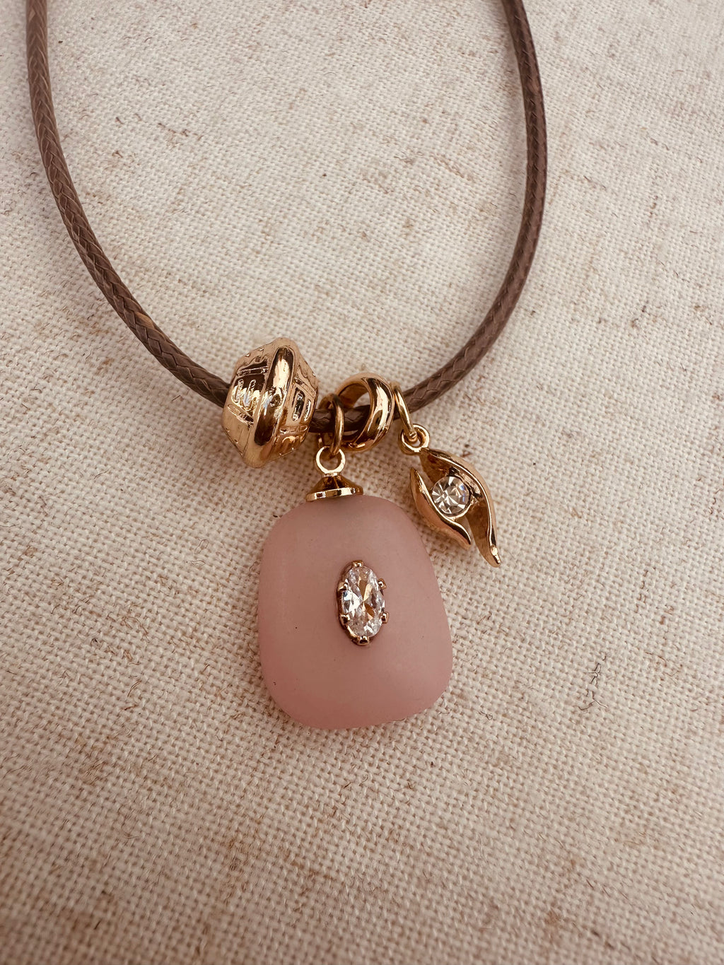 Vivi Brown Cord Pendant Necklace