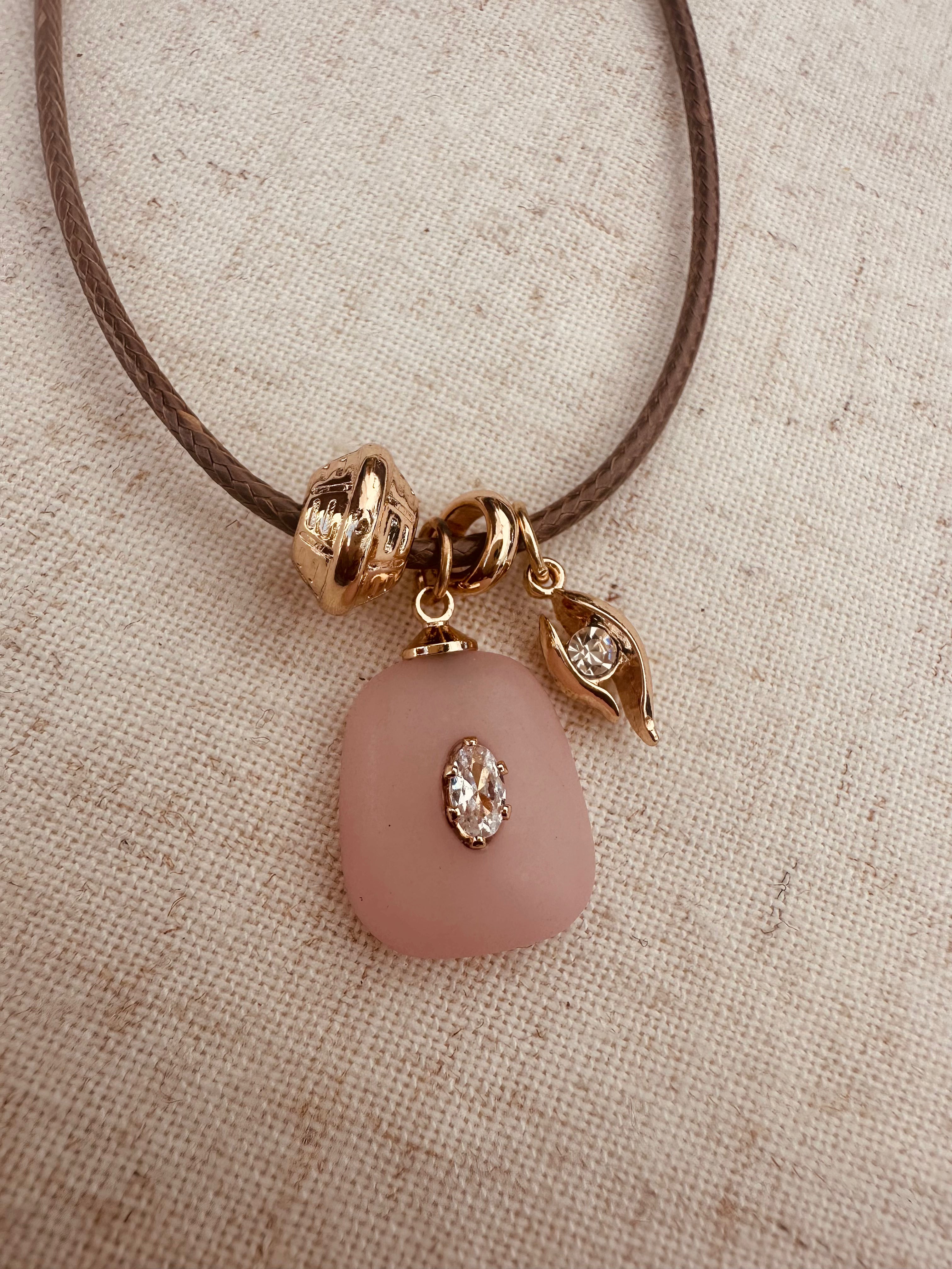 Vivi Brown Cord Pendant Necklace