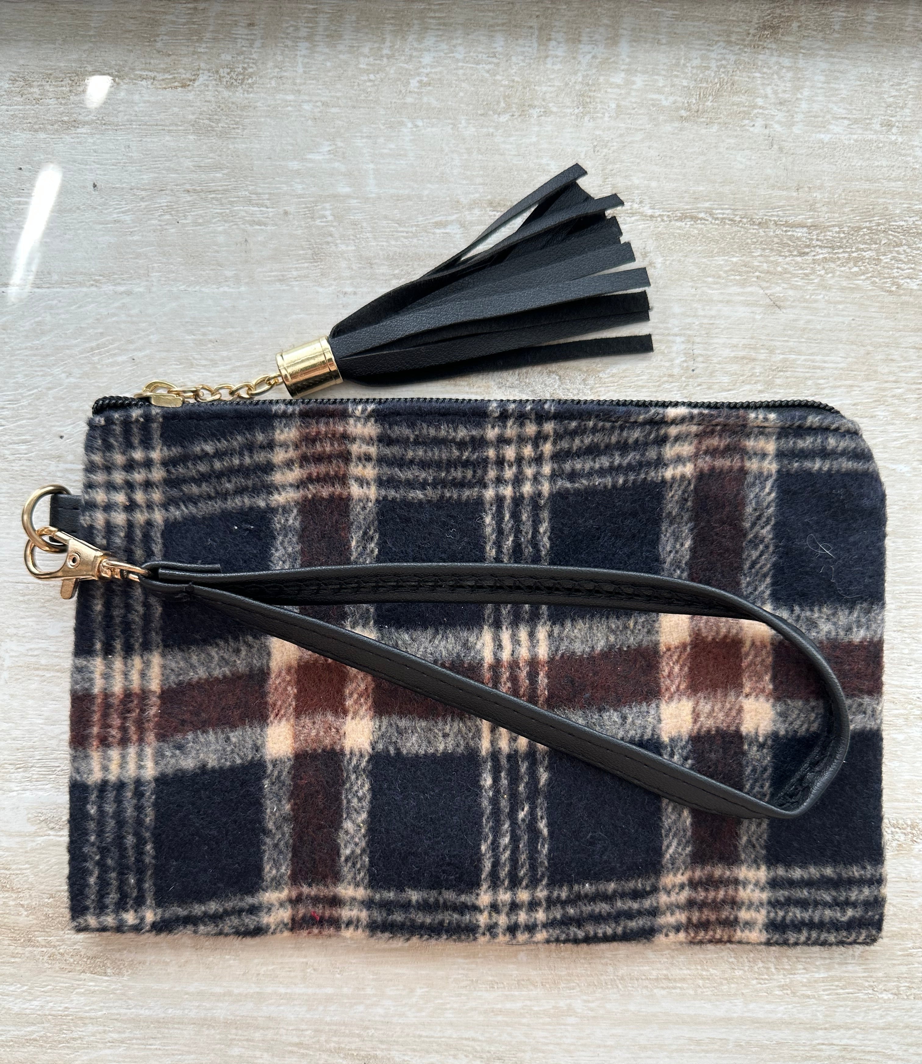 Plaid Zipper Pouch