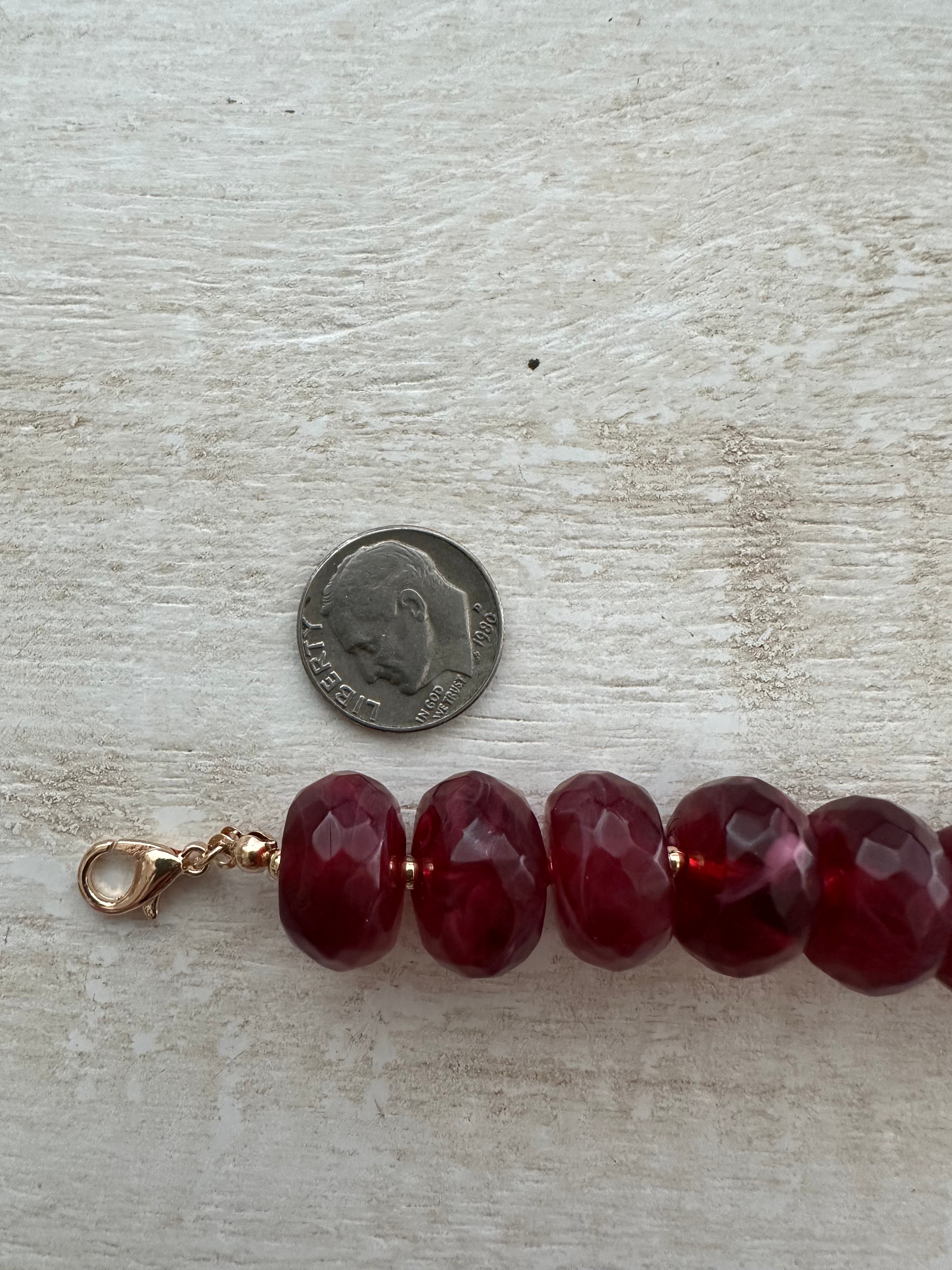 Burgundy Beaded Necklace