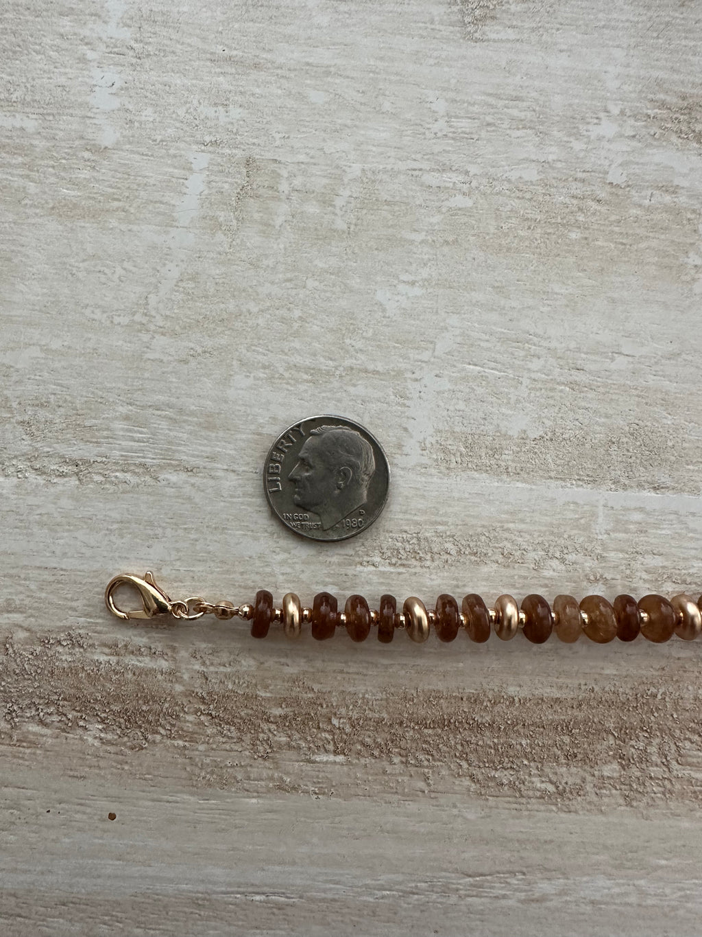 Brown and Gold Beaded Necklace