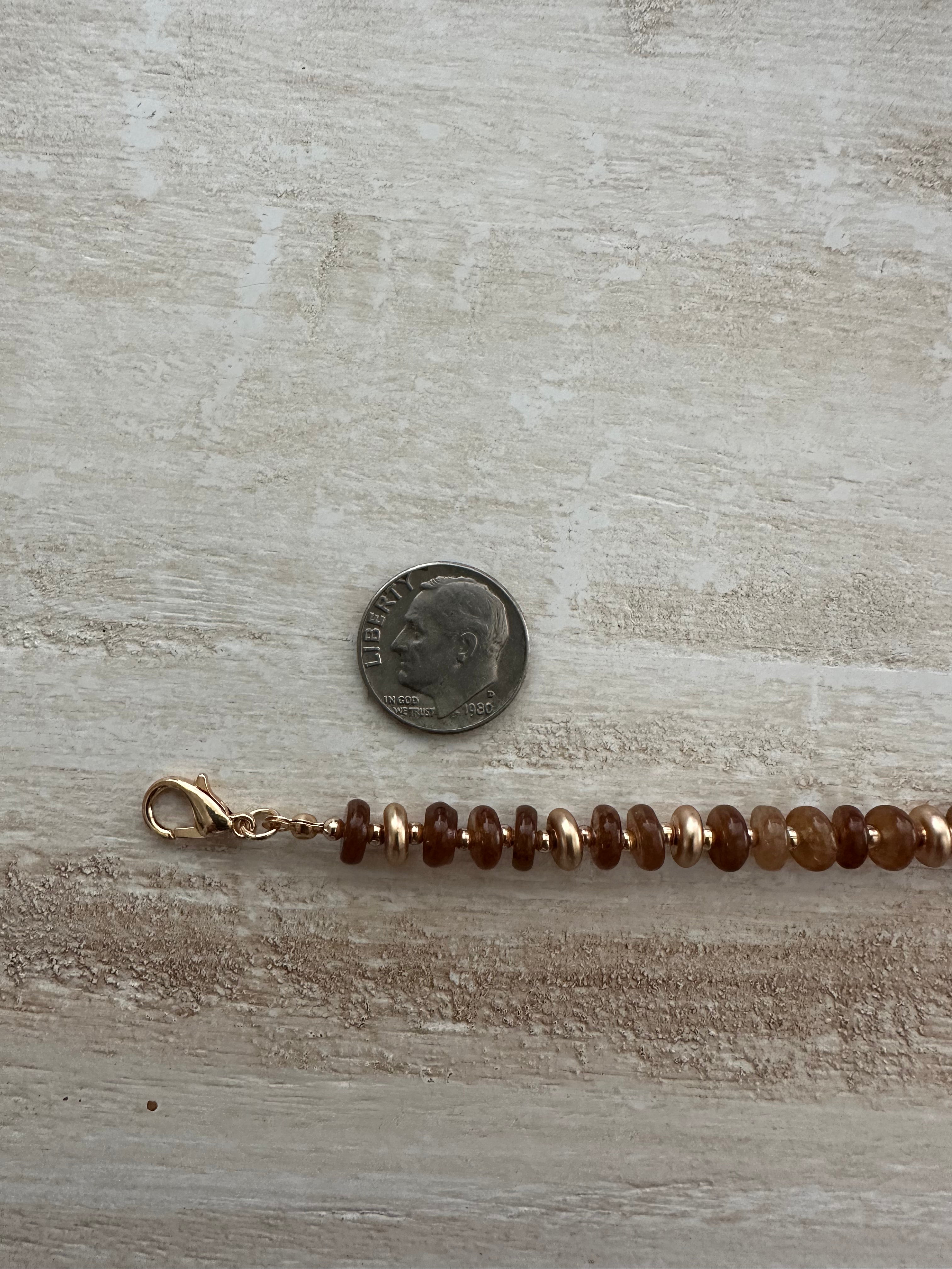 Brown and Gold Beaded Necklace