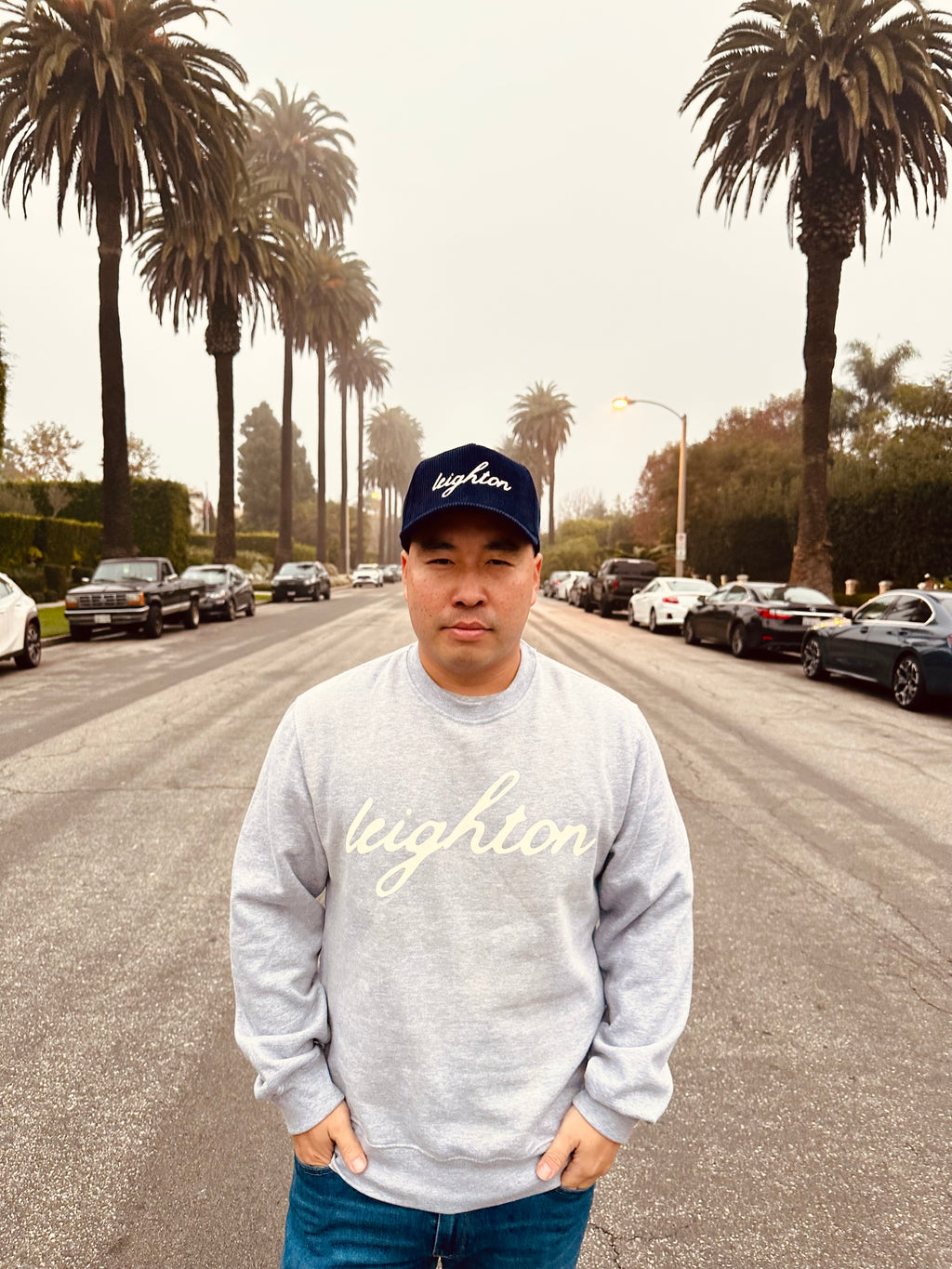 LEIGHTON Printed Logo Crew Neck Sweatshirt