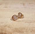 Round Pearl Stud Earring