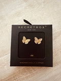 SECRET BOX Shining Butterfly Stud Earrings