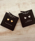 SECRET BOX Brushed Heart Stud Earrings