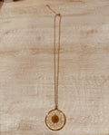Pressed Daisy Pendant Necklace