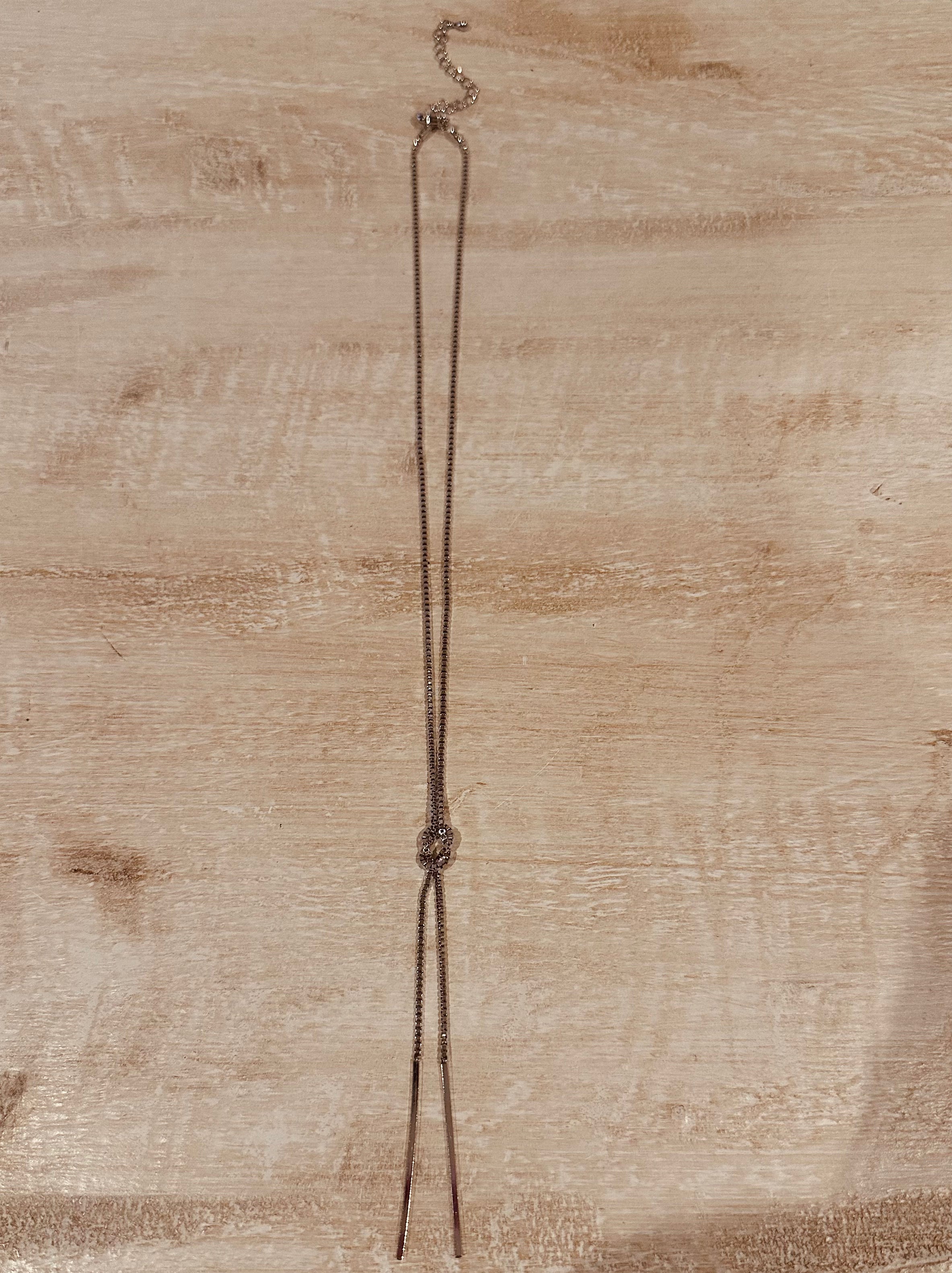 Silver Lariat Chain Necklace