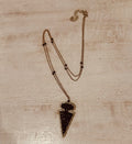Long Beaded Arrowhead Pendant Necklace
