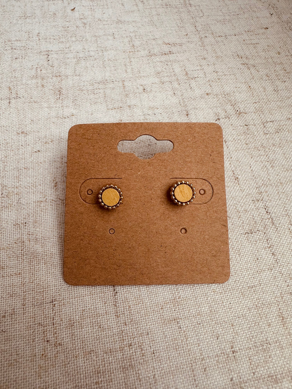 Yellow Circle Stud Earrings