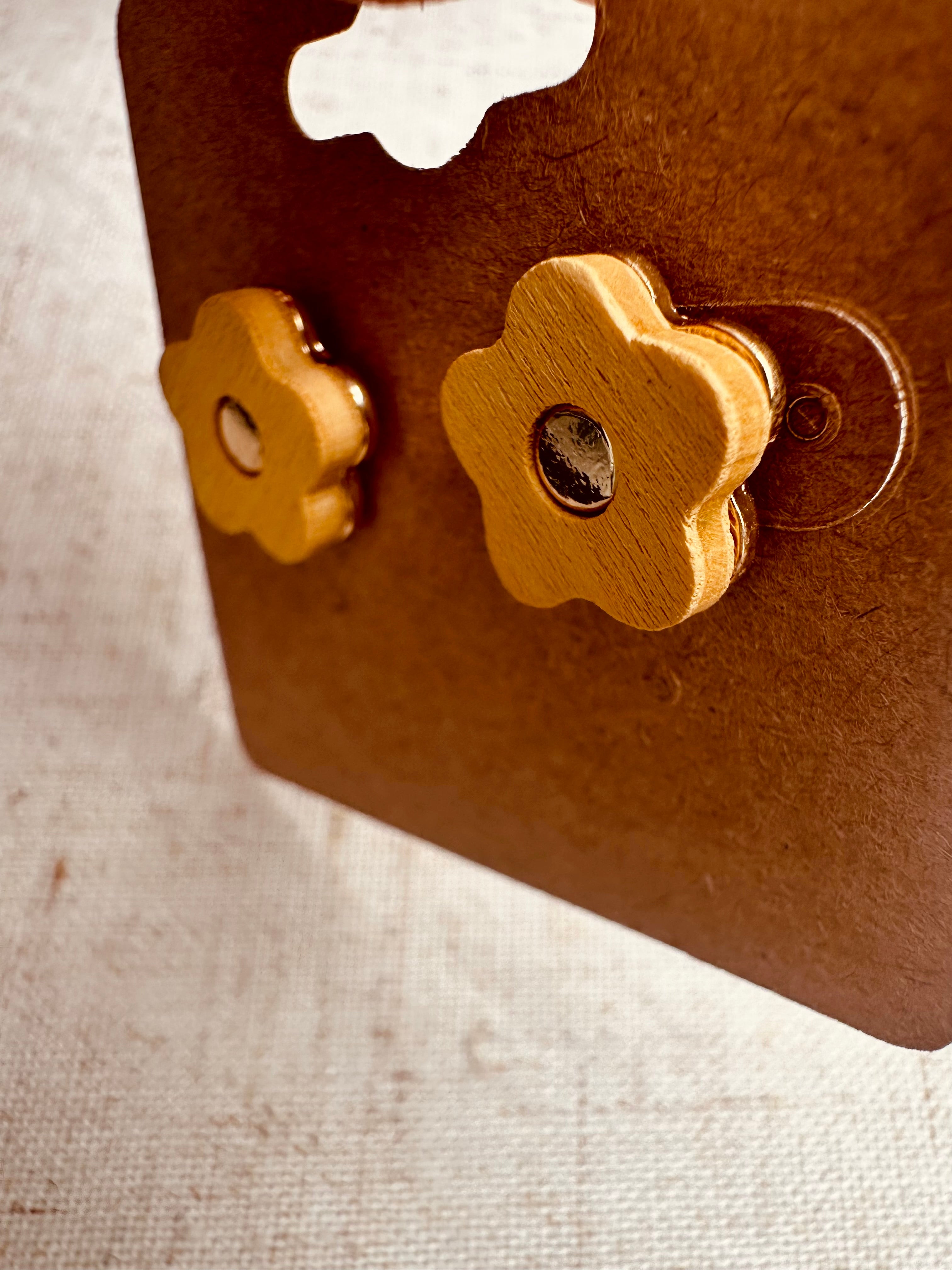 Yellow Flower Stud Earrings