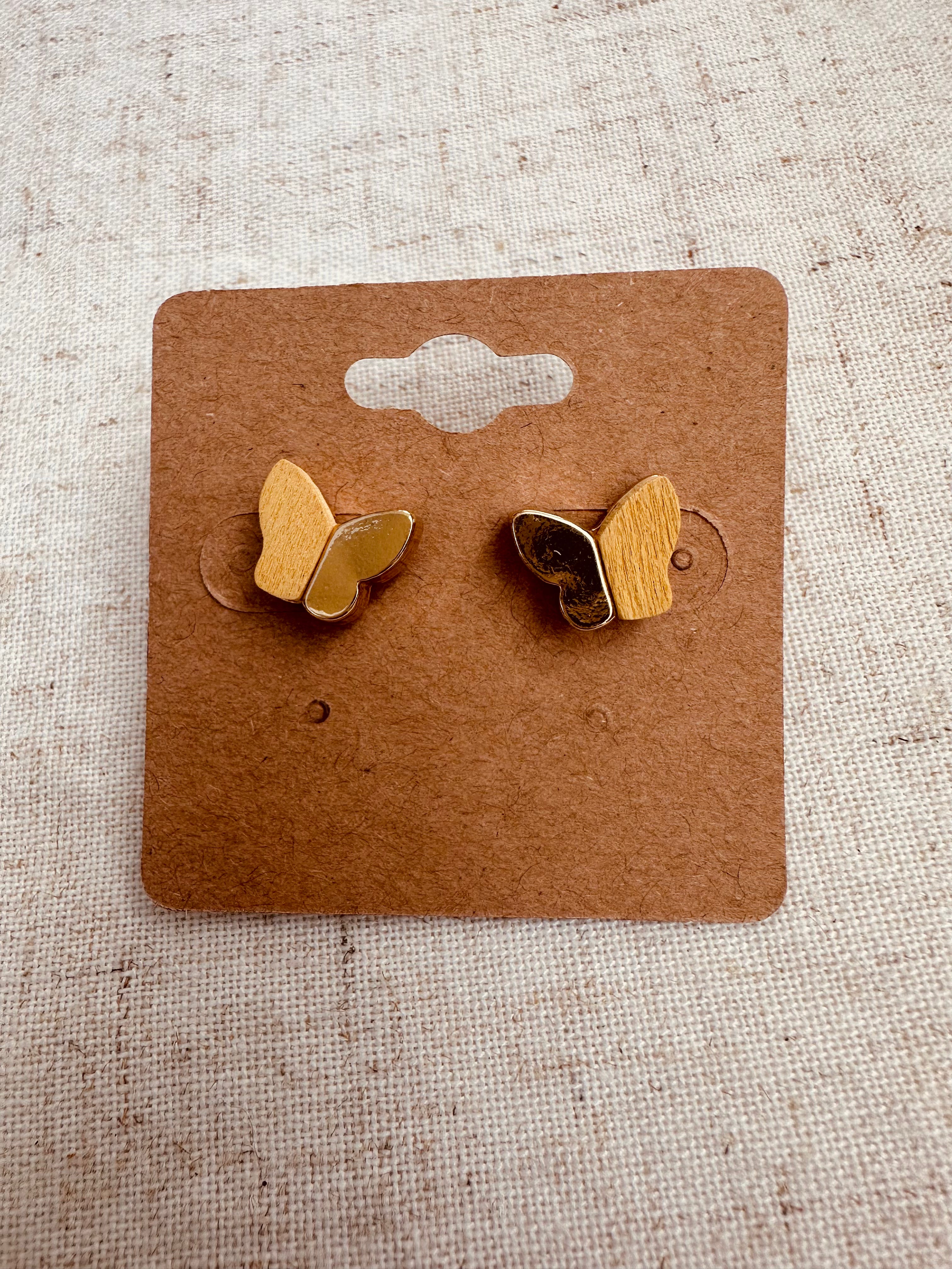 Yellow Butterly Stud Earrings