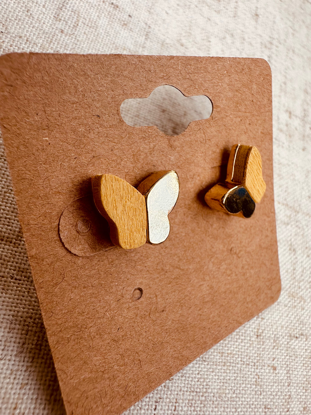 Yellow Butterly Stud Earrings