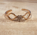 Rosegold Crystal Flower Wave Cuff Bracelet