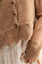 Tanya Textured Cardigan With Scalloped Hem