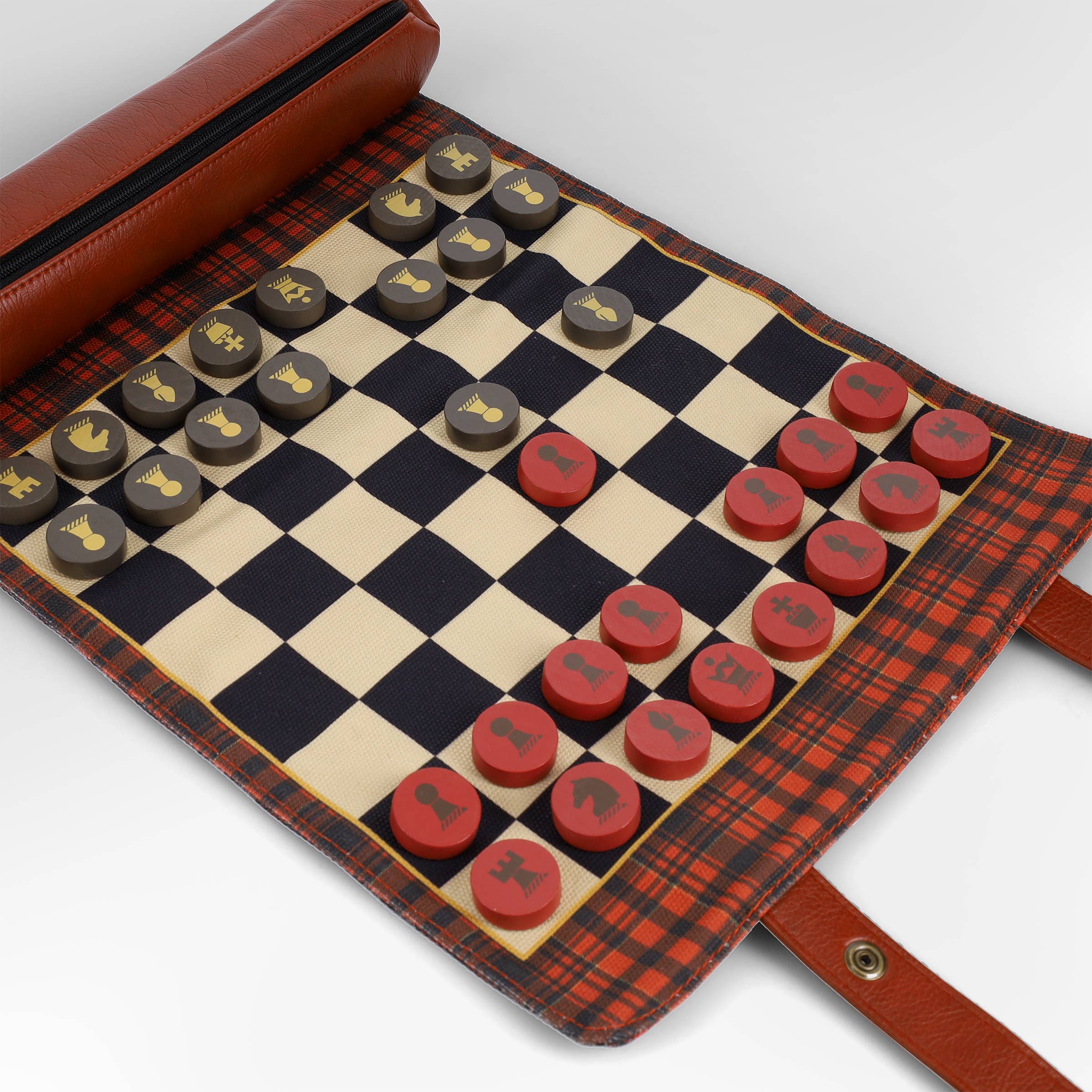 PENDLETON Red Black Check Pattern Chess & Checkers