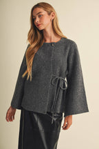 Brooke Wide-Sleeve Wrap Sweater Blouse