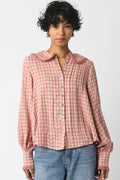 OLIVACEOUS Alexis Plaid Blouse