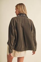 Penelope Plaid Collar Vintage Washed Jacket