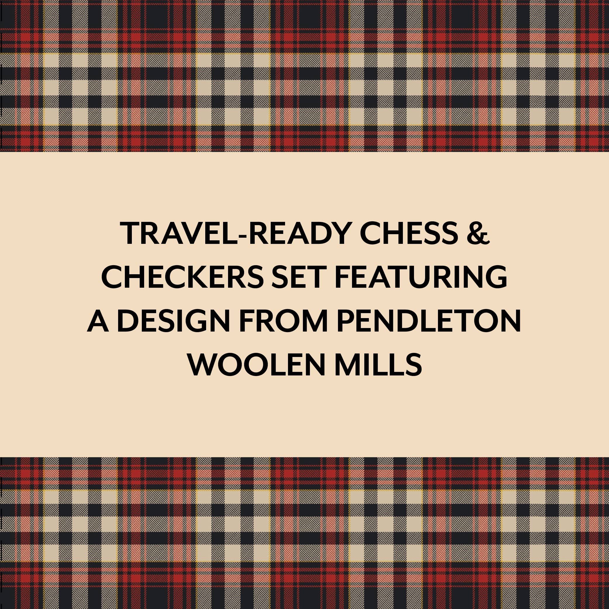 PENDLETON Red Black Check Pattern Chess & Checkers