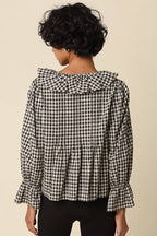 Hazel Gingham Ruffle Blouse